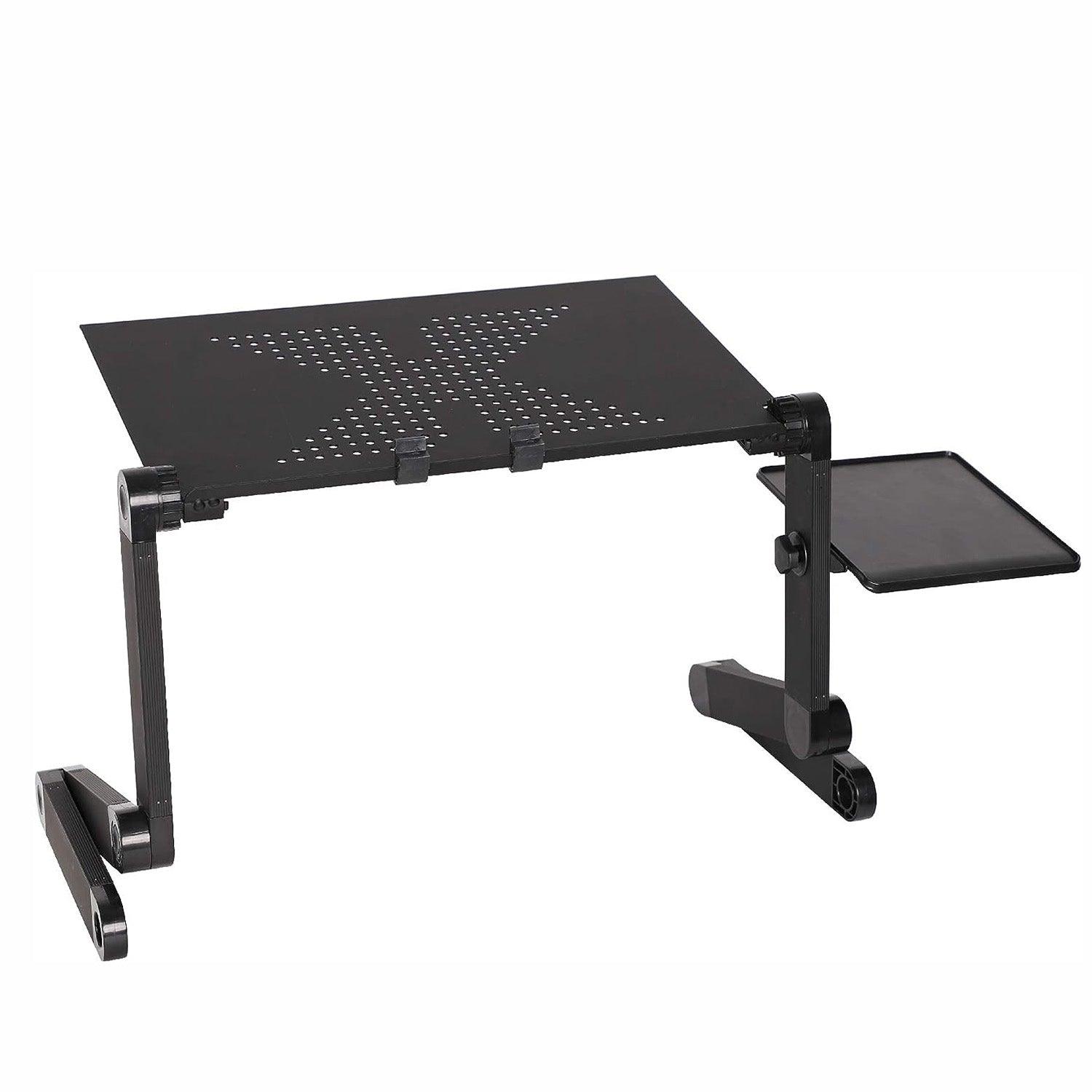 Adjustable Laptop Stand with Heat Emission Hole and Detachable Mouse Pad Portable Folding Laptop Table Up to 17"