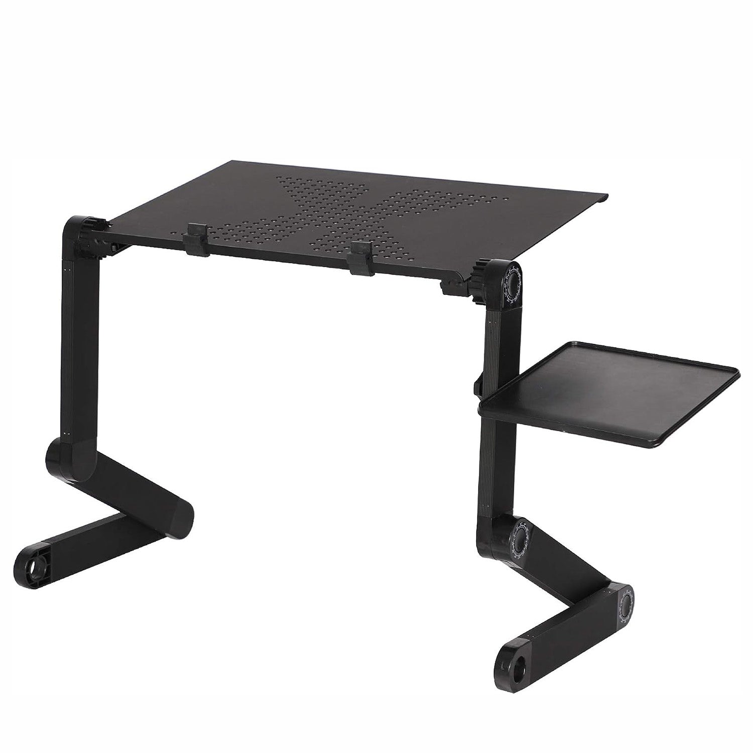Adjustable Laptop Stand with Heat Emission Hole and Detachable Mouse Pad Portable Folding Laptop Table Up to 17"