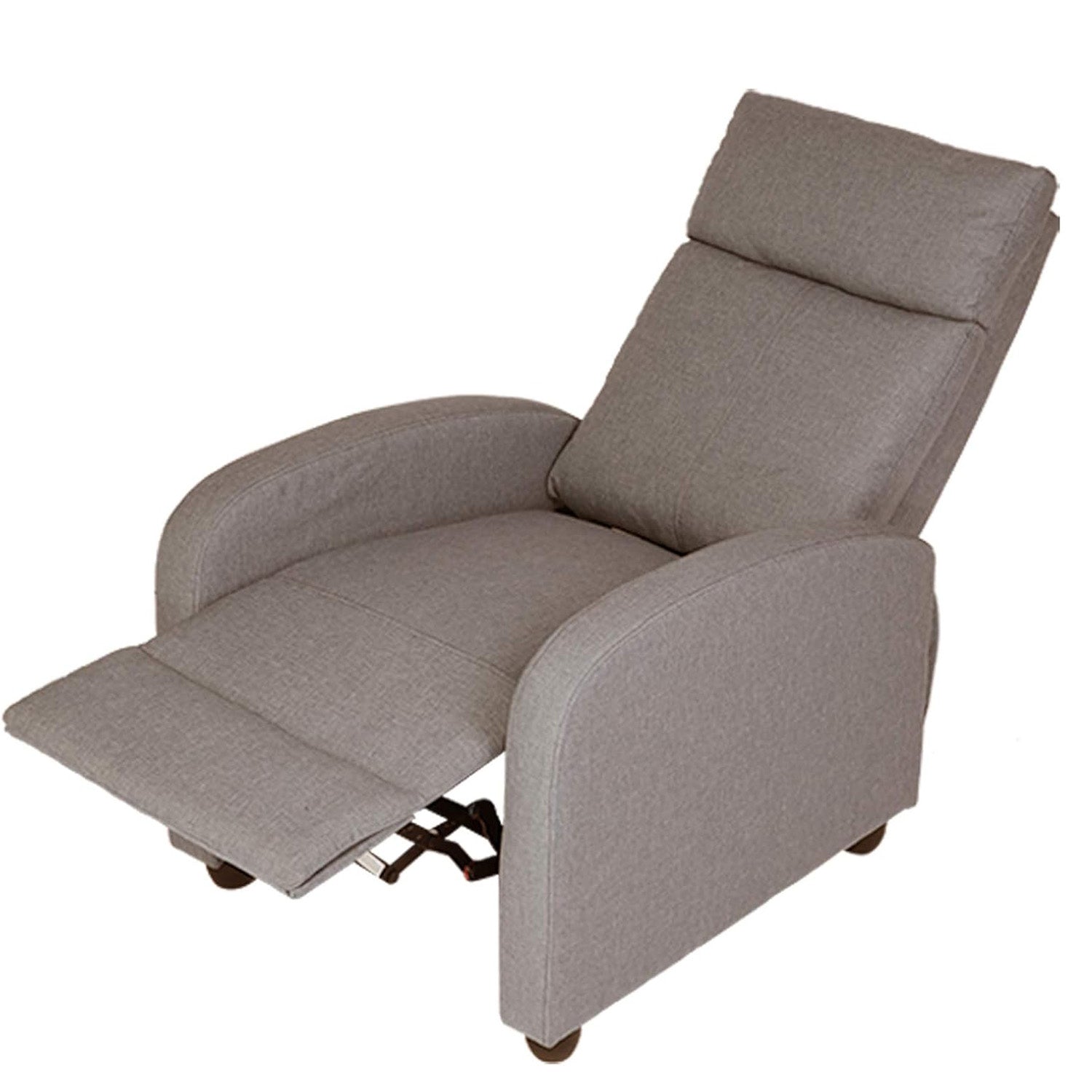 Adjustable Fabric Recliner Chair Ergonomic Recliner Sofa Padded Seat w/Thick Cushion & Backrest - Luckyermore