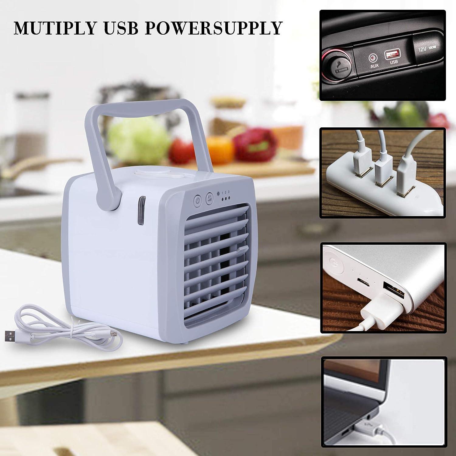 Portable Mini Air Conditioner Fan with Handle Mini Evaporative Air Cooler Cooling Fan - Luckyermore