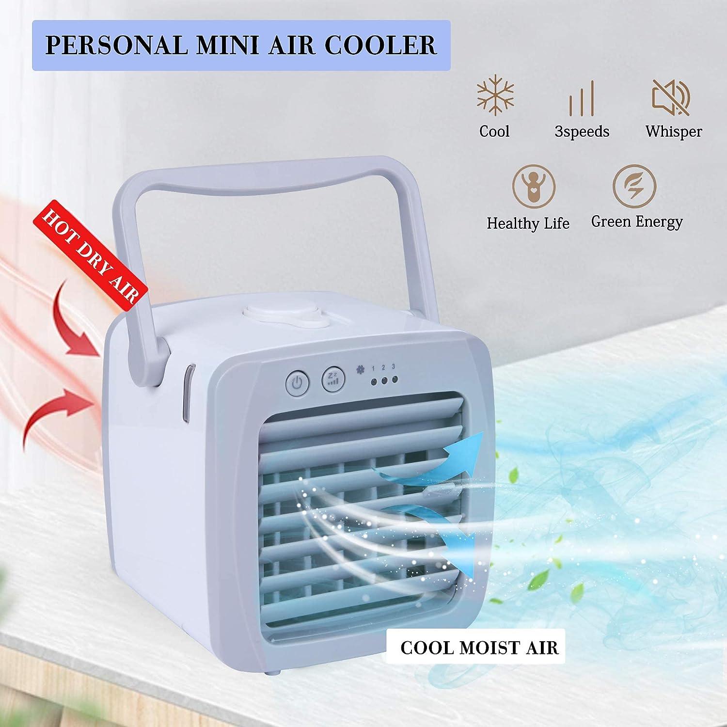 Portable Mini Air Conditioner Fan with Handle Mini Evaporative Air Cooler Cooling Fan - Luckyermore