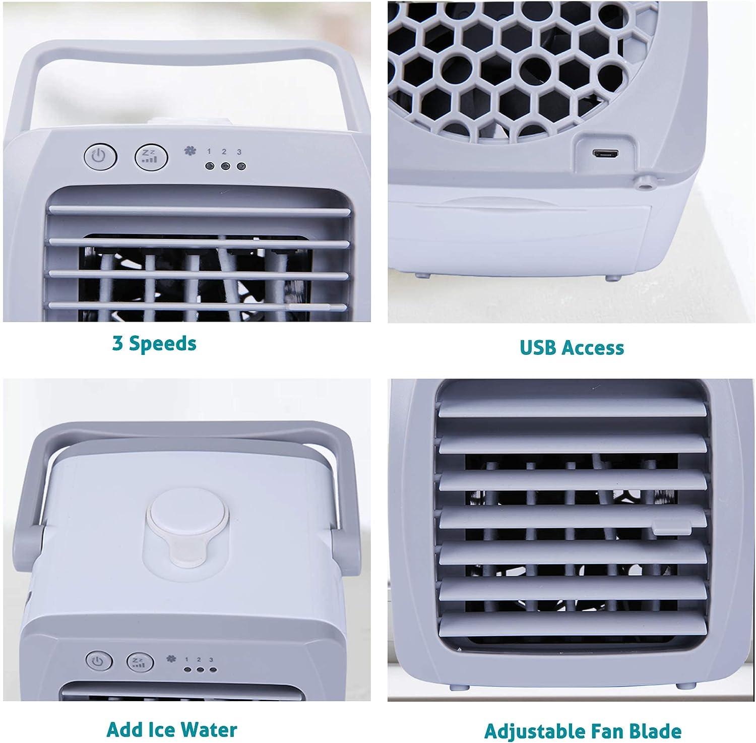 Portable Mini Air Conditioner Fan with Handle Mini Evaporative Air Cooler Cooling Fan - Luckyermore