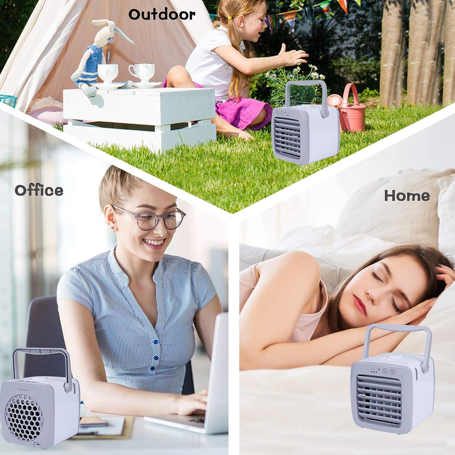 Portable Mini Air Conditioner Fan with Handle Mini Evaporative Air Cooler Cooling Fan - Luckyermore