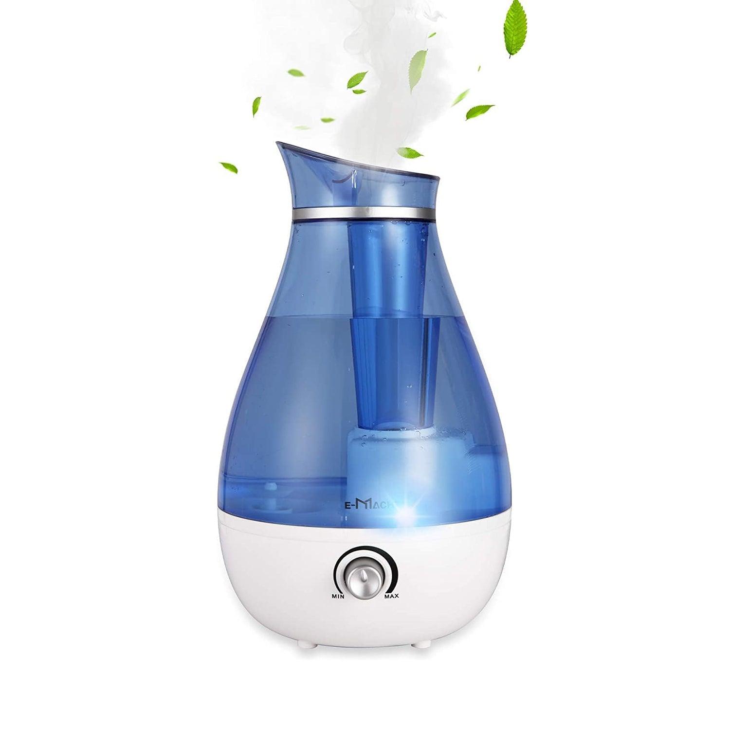 Humidifiers for Bedroom Quiet Ultrasonic Cool Mist Humidifier 2.5L with Auto Shut-Off, Night Light and Adjustable Mist Output,Less Than 30dB,Blue - Luckyermore