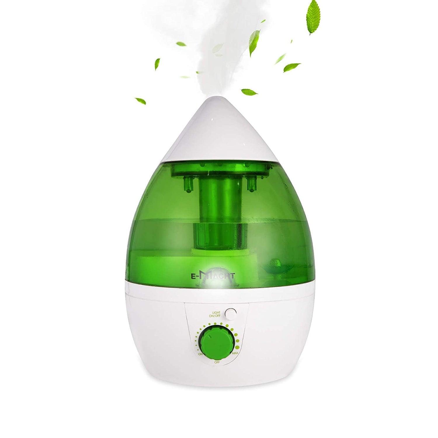 Humidifiers for Bedroom Quiet Ultrasonic Cool Mist Humidifier 1.1L with Auto Shut-Off and Night Light Function Adjustable Mist Output, Less Than 30dB,Green - Luckyermore