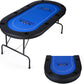 LUCKYERMORE 70.8" Folding Poker Table 8 Player Card Table with 8 Cup Holder for Texas Casino