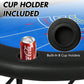 LUCKYERMORE 70.8" Folding Poker Table 8 Player with 8 Cup Holder for Texas Casino Leisure Game, Blue