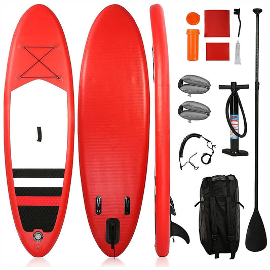LUCKYERMORE 9'x30''x6'' Inflatable Stand Up Paddle Board with SUP Accessories & Backpack, Red