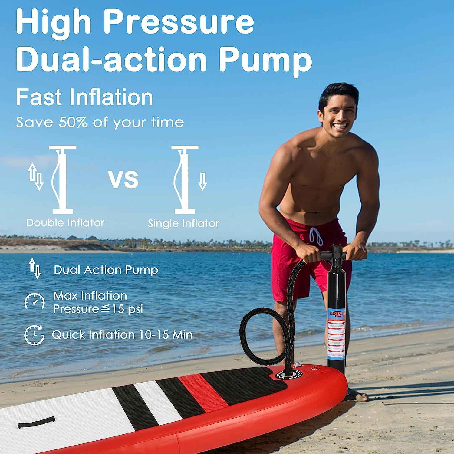 LUCKYERMORE 9'x30''x6'' Inflatable Stand Up Paddle Board with SUP Accessories & Backpack, Red