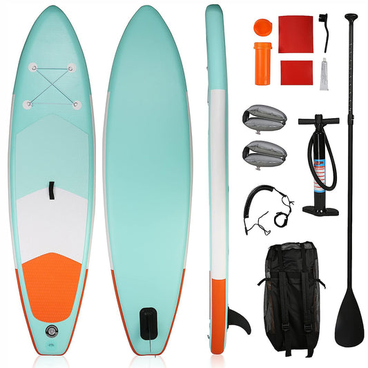LUCKYERMORE 10'x30''x6'' Inflatable Stand Up Paddle Board with SUP Accessories & Backpack, Green