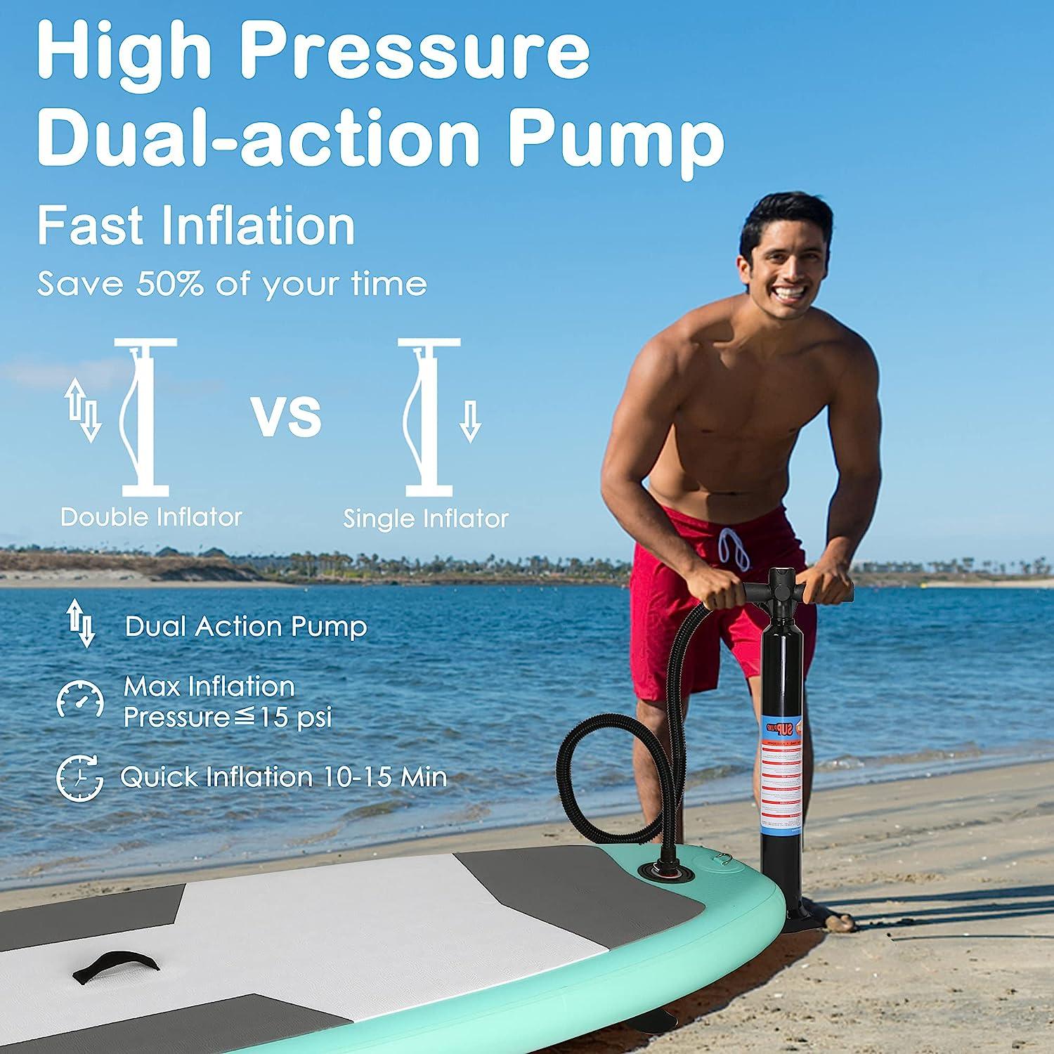LUCKYERMORE 10'x31''x6'' Inflatable Stand Up Paddle Board with SUP Accessories & Carry Bag, Green
