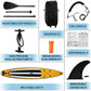 LUCKYERMORE 12.6'x28''x6'' Inflatable Stand Up Paddle Board with SUP Accessories & Carry Bag, Yellow