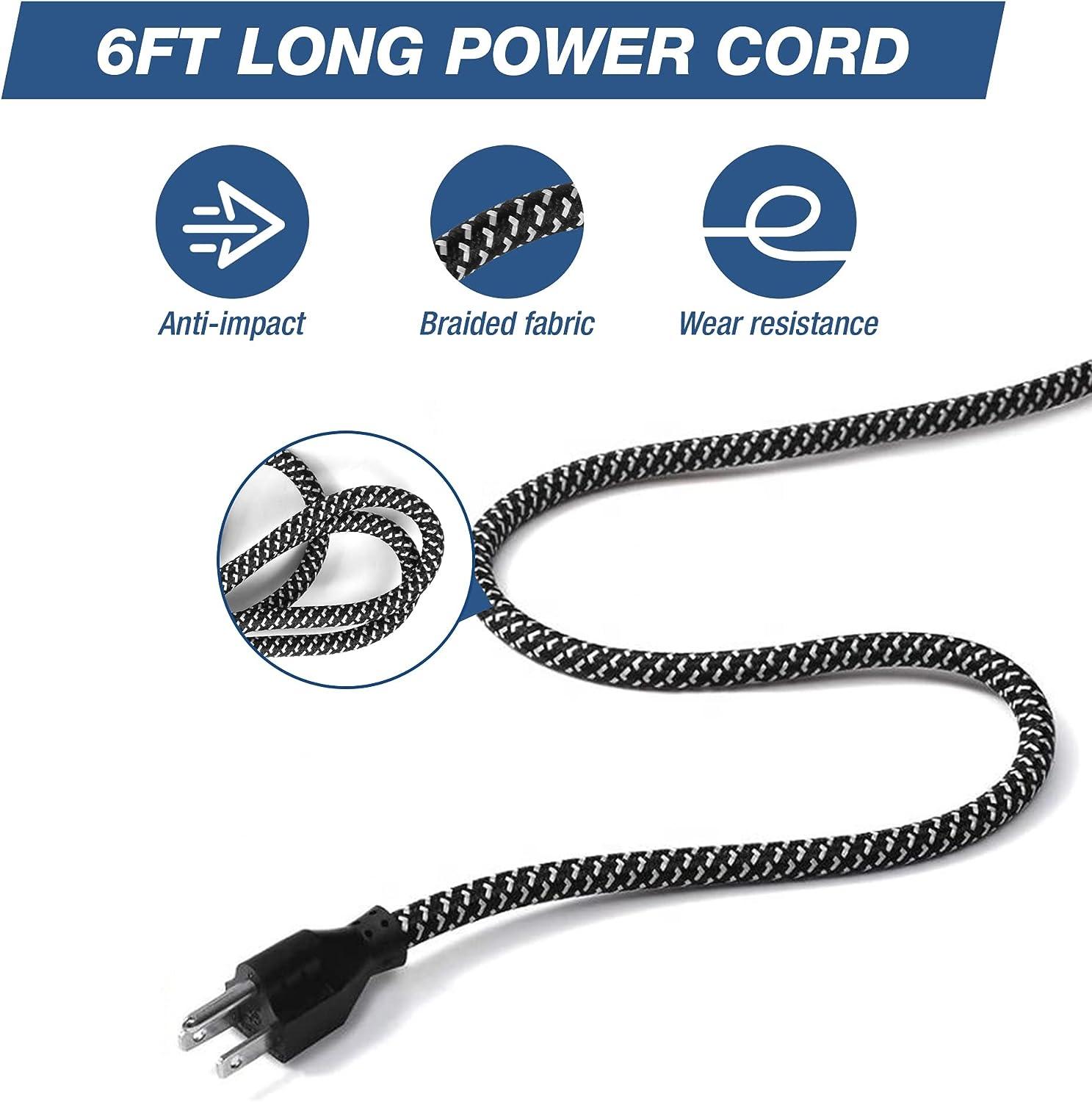 12 Outlets Power Strip with Surge Protector 6 ft Extension Cord Wall Mount, Black - Luckyermore