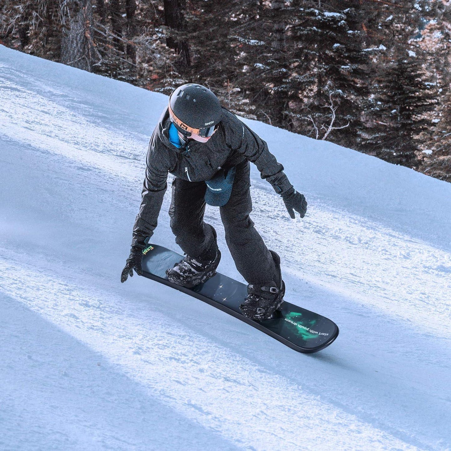 Snowboard for Kids Beginners Age 5-15 with Adjustable Step-in Bindings Winter Sport Ski Snow Board