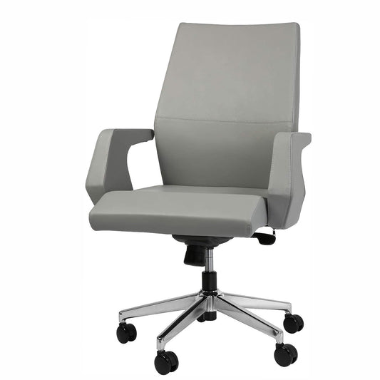 Executive Office Chair Ergonomic Leather Chair with Padded Armrests Lumbar Support, Gray