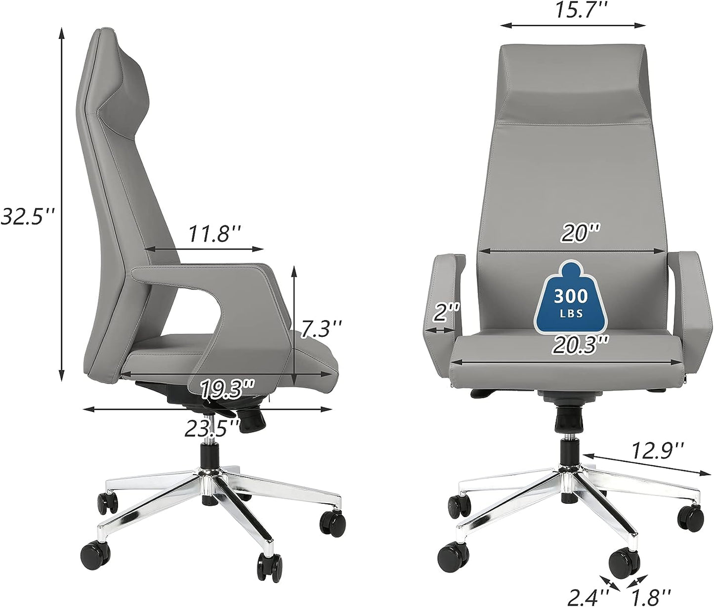 High Back Swivel Chair with Adjustable Headrest Office Chair Ergonomic Desk Chair