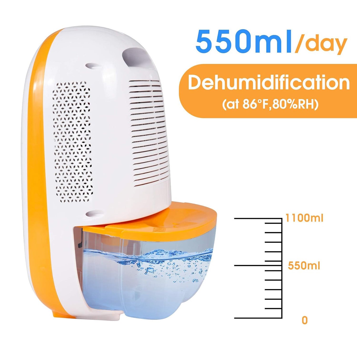 37oz Quiet Portable Small Dehumidifier for Home with LCD Display, Auto Shut-off, Up to 430 Sq.ft - Luckyermore