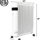 1500W Electric Space Heater with 2 Heat Modes and Movable Wheels Overheat Protection
