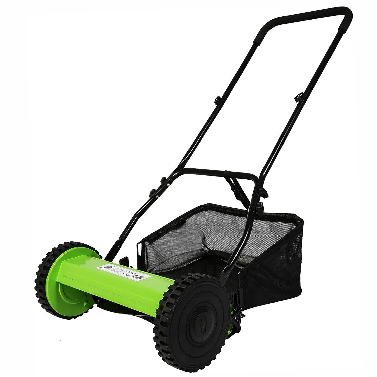 16" Push Cordless Lawn Mower 5-Blade Manual Walk-behind Mower with Detachable Grass Catcher, 2 Wheels