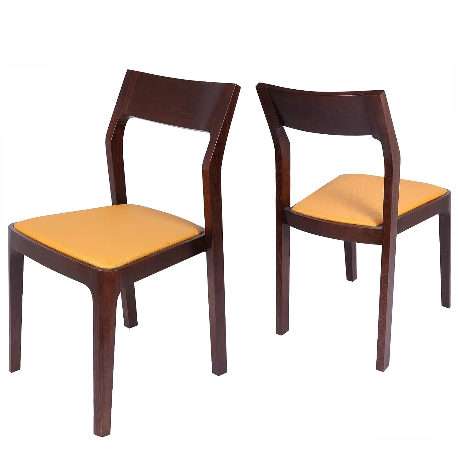 Set of 2 Dining Chairs Mid Century Upholstered Side Chairs with Beech Wood Frame