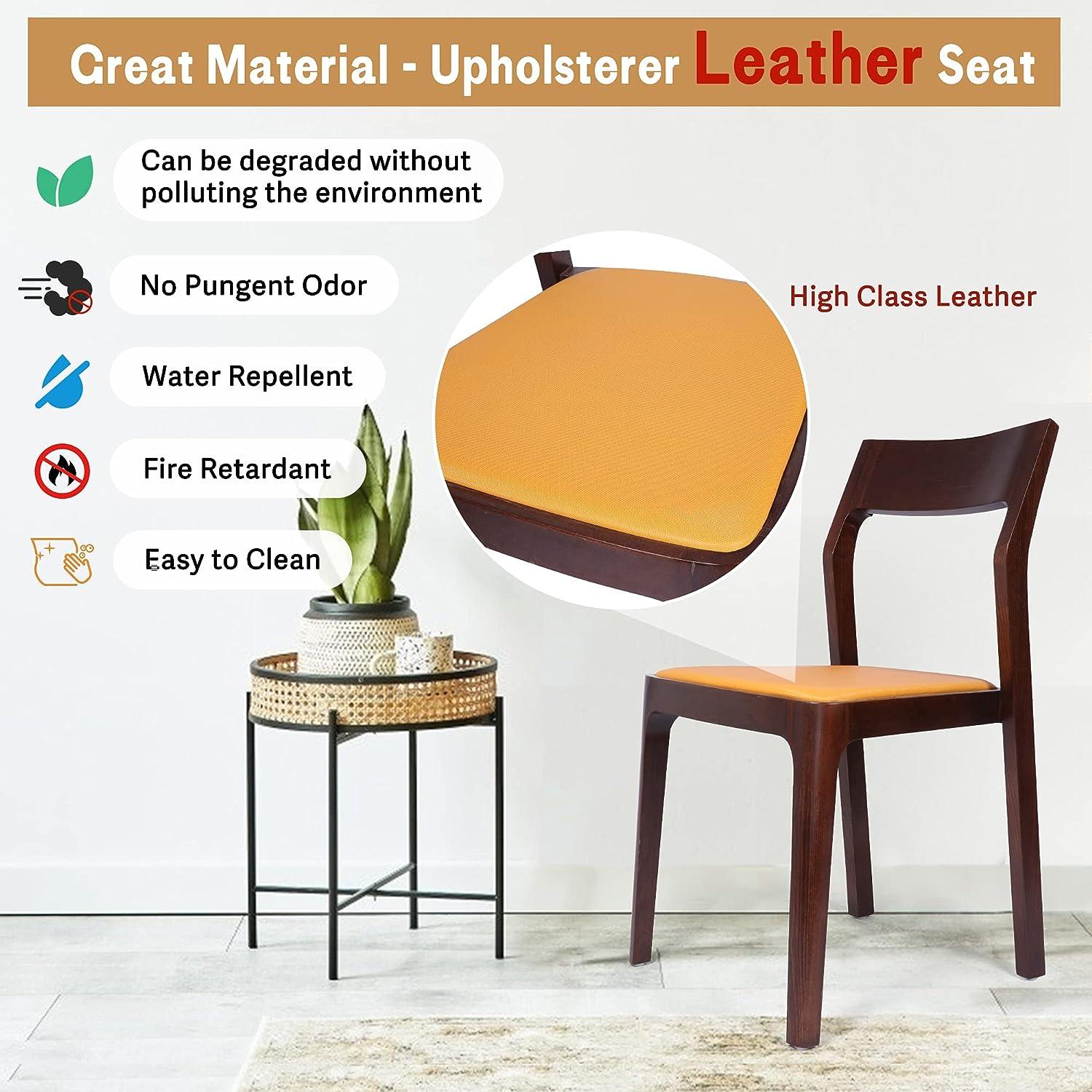 LUCKYERMORE Set of 2 Dining Chairs Mid Century Upholstered Side Chairs with Beech Wood Frame