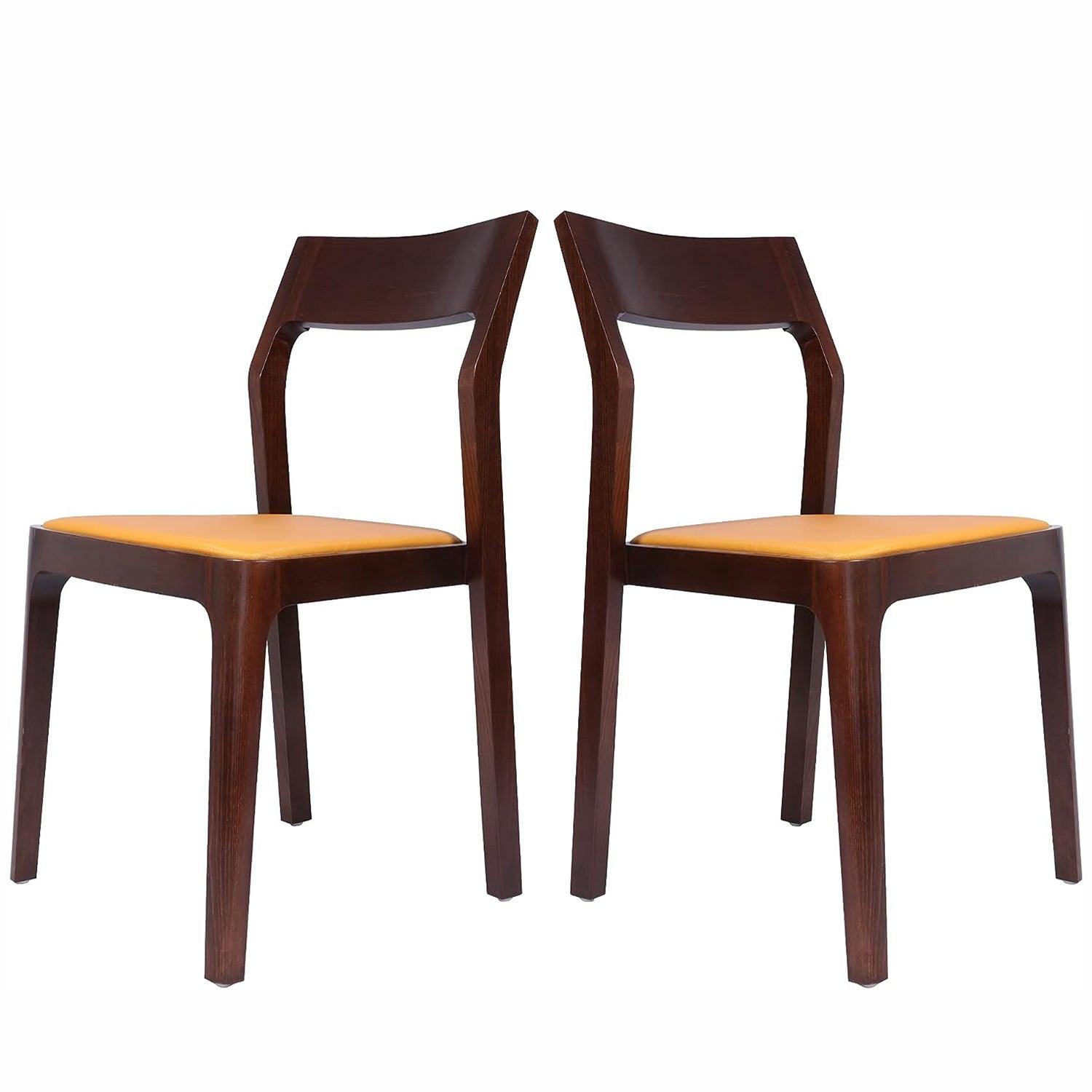LUCKYERMORE Set of 2 Dining Chairs Mid Century Upholstered Side Chairs with Beech Wood Frame