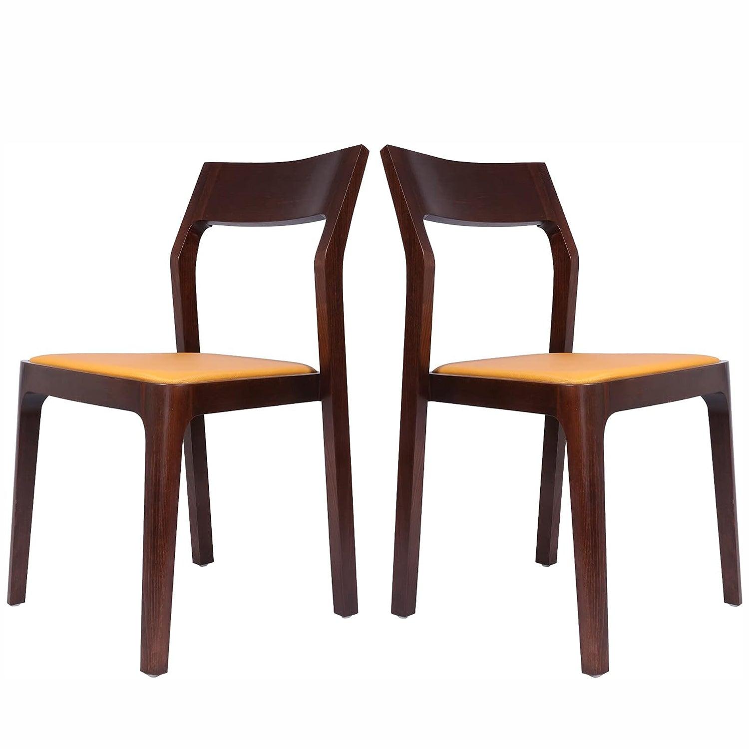 Set of 2 Dining Chairs Mid Century Upholstered Side Chairs with Beech Wood Frame