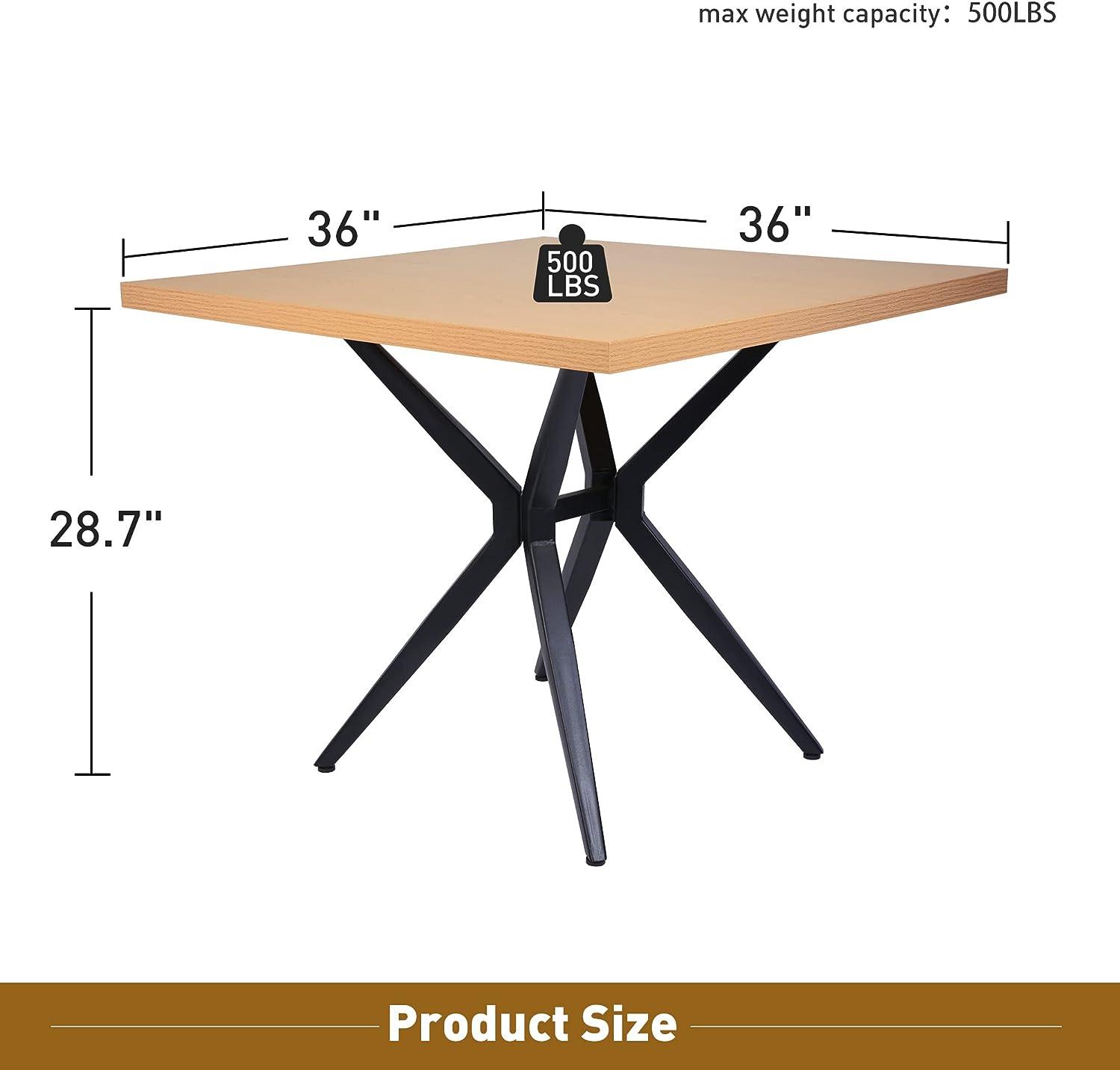 LUCKYERMORE 36"  Square Dining Table for 2-4 Modern Kitchen Table with Metal Leg