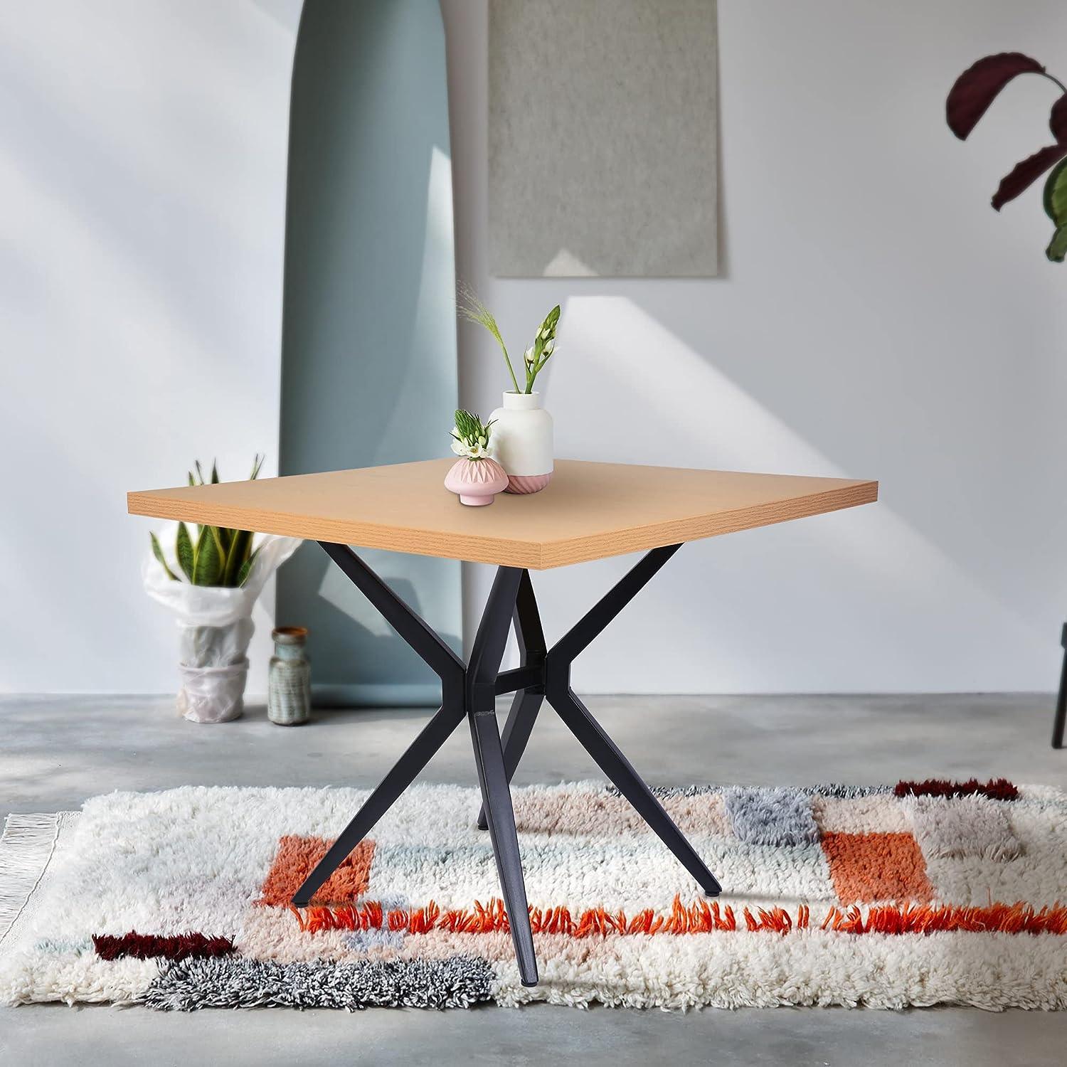 LUCKYERMORE 36"  Square Dining Table for 2-4 Modern Kitchen Table with Metal Leg