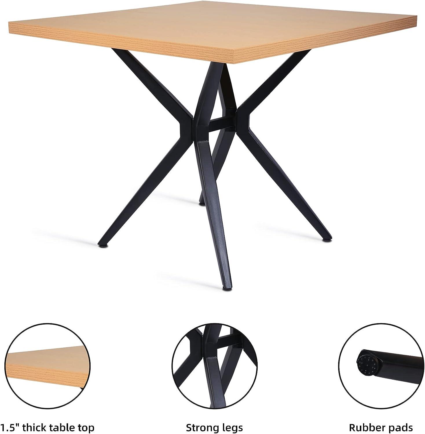 LUCKYERMORE 36"  Square Dining Table for 2-4 Modern Kitchen Table with Metal Leg
