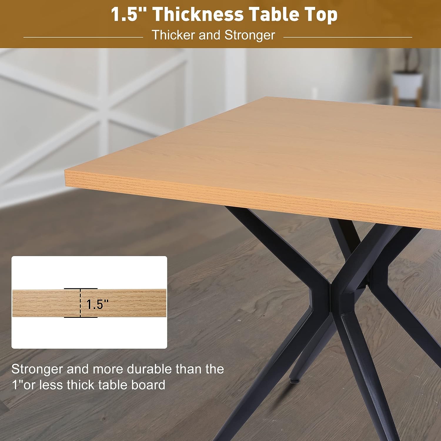 LUCKYERMORE 36"  Square Dining Table for 2-4 Modern Kitchen Table with Metal Leg