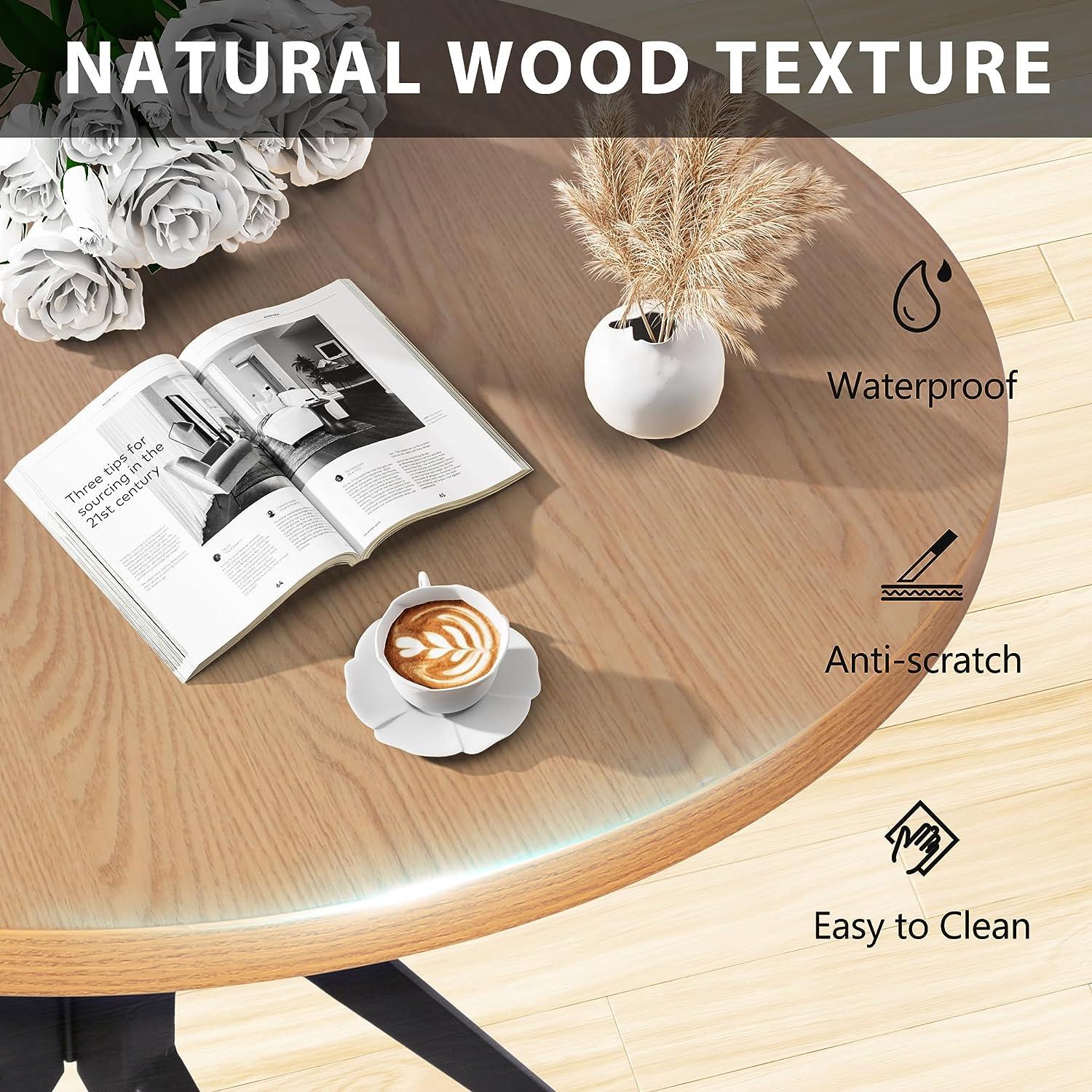 LUCKYERMORE 36" Round Dining Table for 2-4 Modern Kitchen Table with Metal Leg