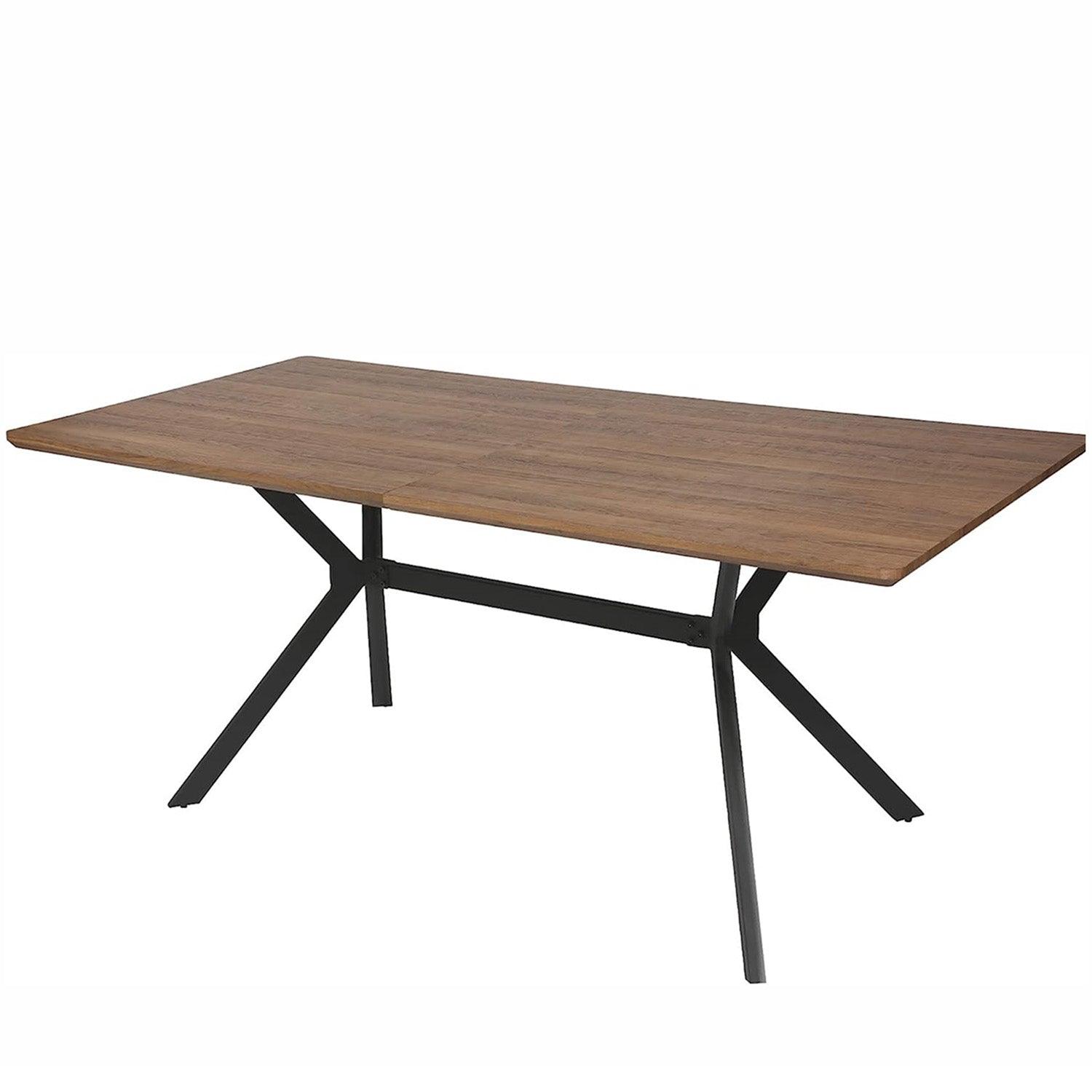LUCKYERMORE 71" Rectangle Mid-Century Modern Wooden Dining Table for 6-8 Kitchen Table with Metal Legs