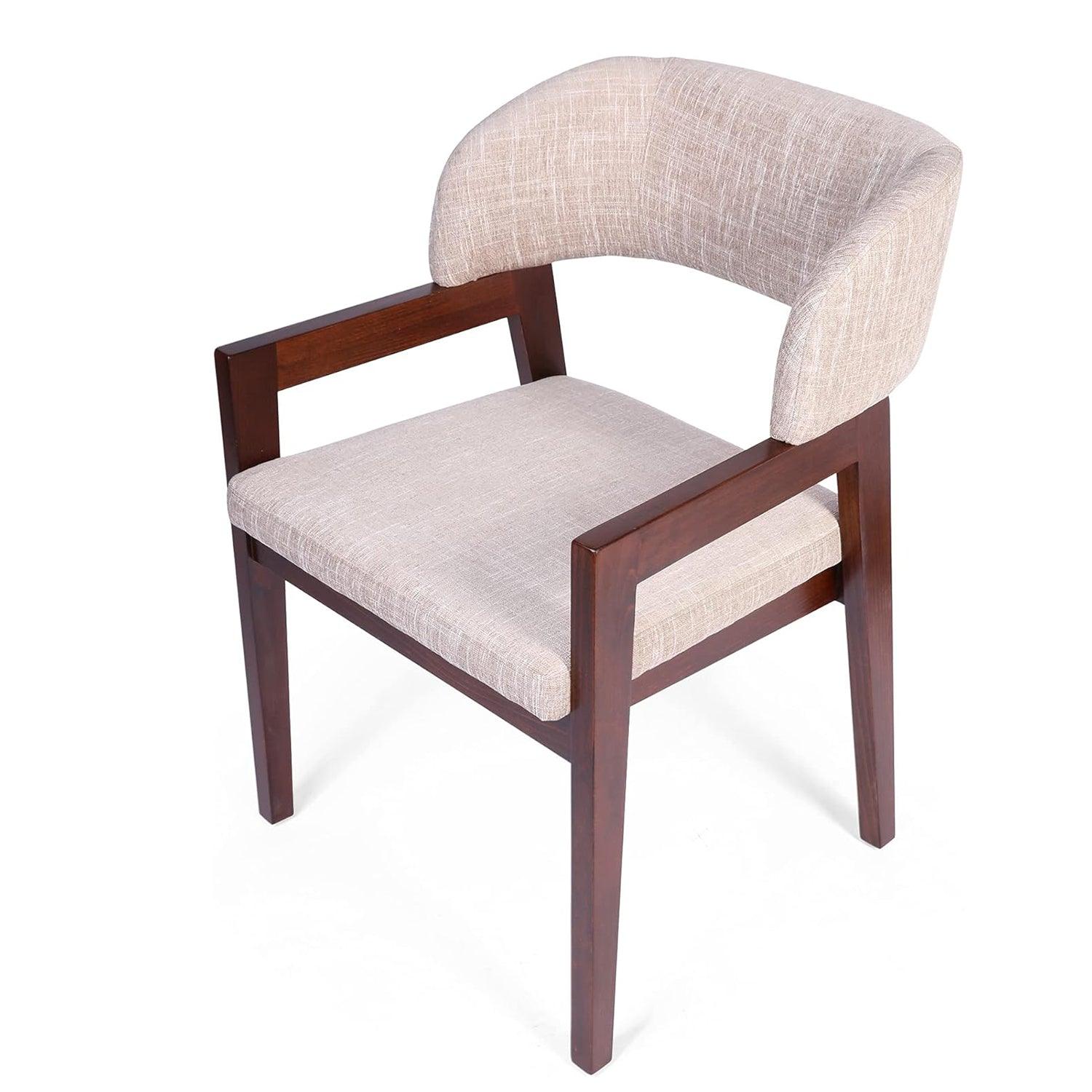 Mid Century Dining Chairs Upholstered Side Chairs with Beech Wood Frame and Armrest