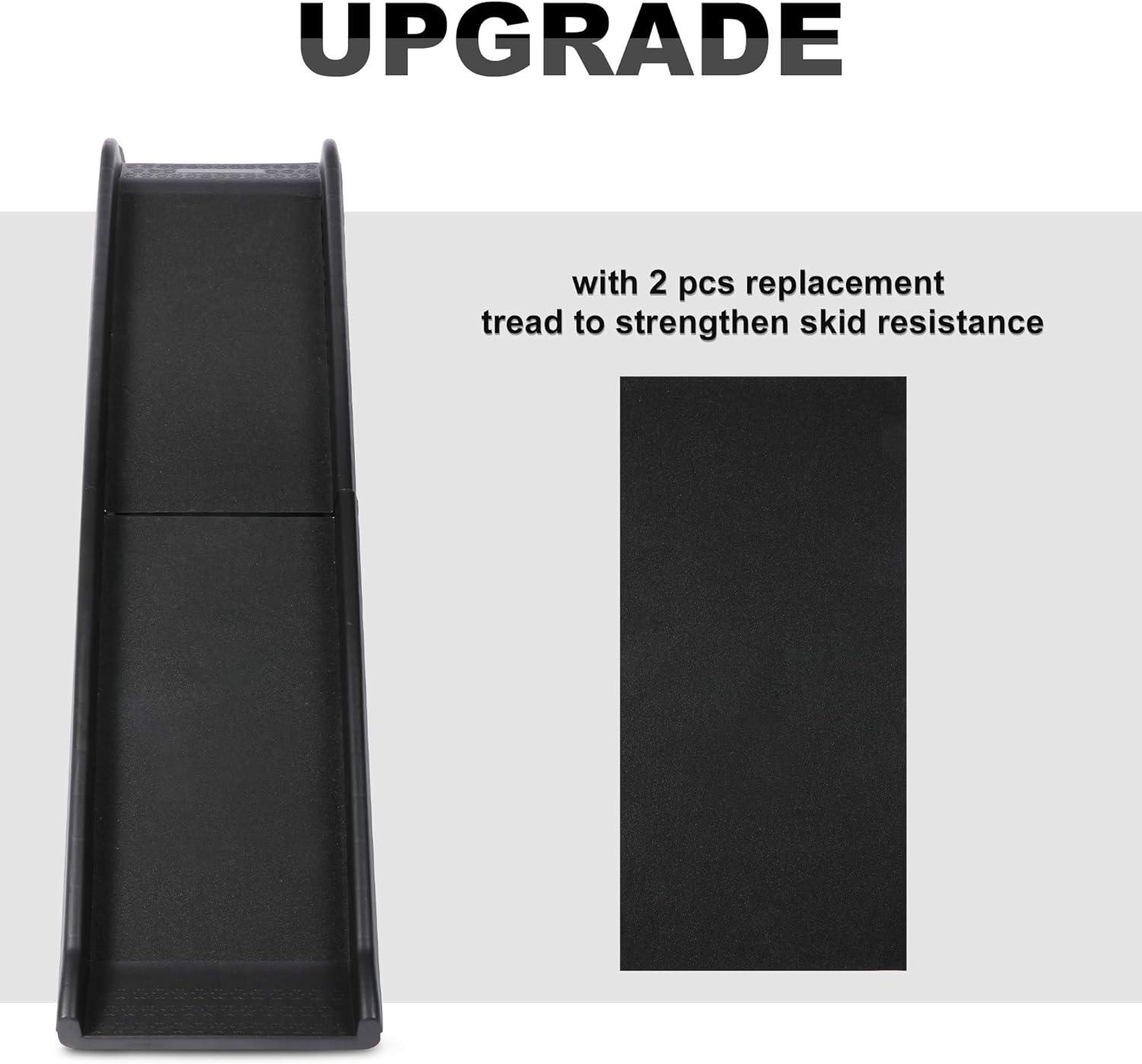 5ft Folding Dog Ramp Portable Anti-Slip Pet Ramp with Raised Side 2 Replacement Surface, Black