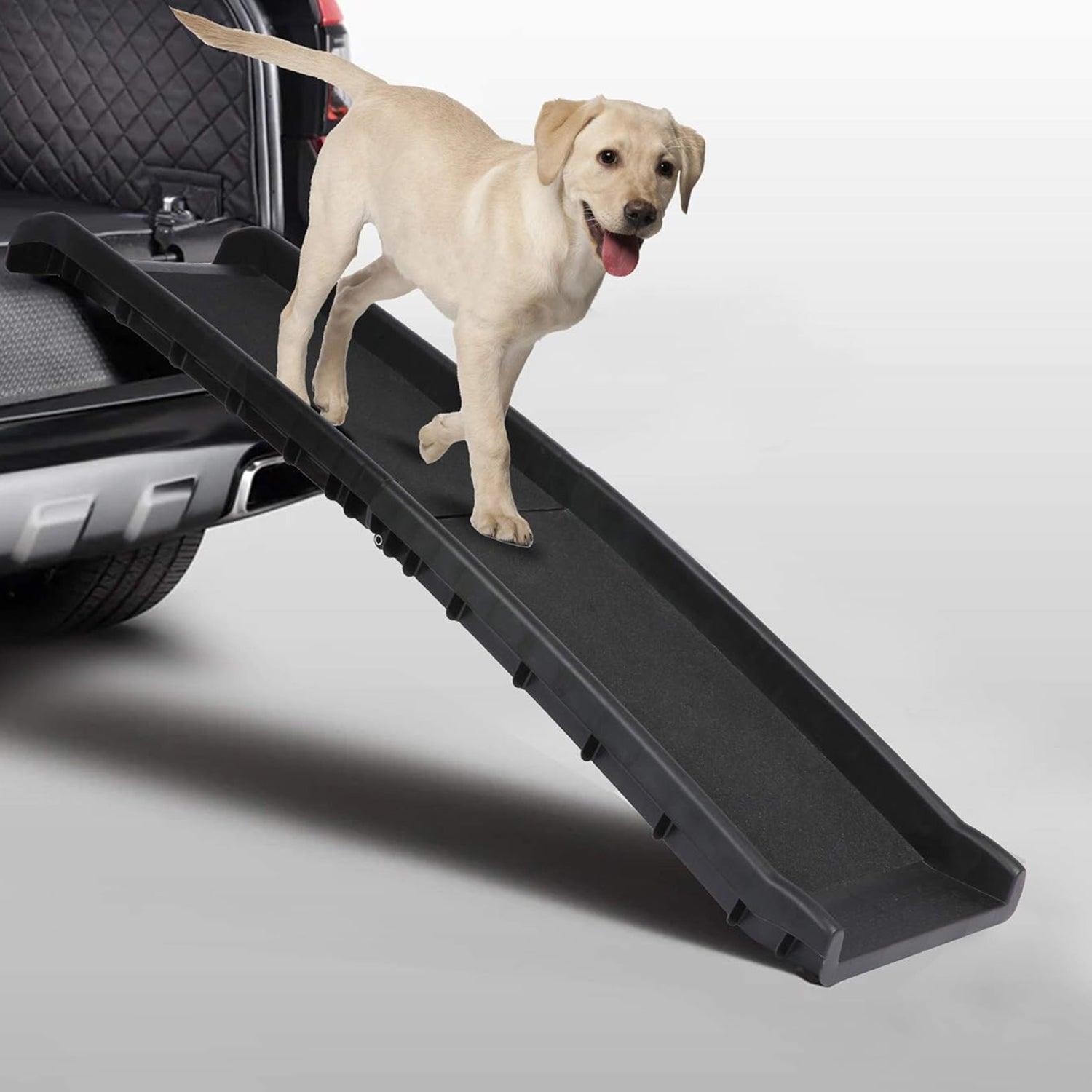 5ft Folding Dog Ramp Portable Anti-Slip Pet Ramp with Raised Side 2 Replacement Surface, Black - Luckyermore