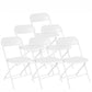 LUCKYERMORE Set of 6 Folding Chairs Plastic Outdoor Party Chairs Stackable Indoor Outdoor Chair