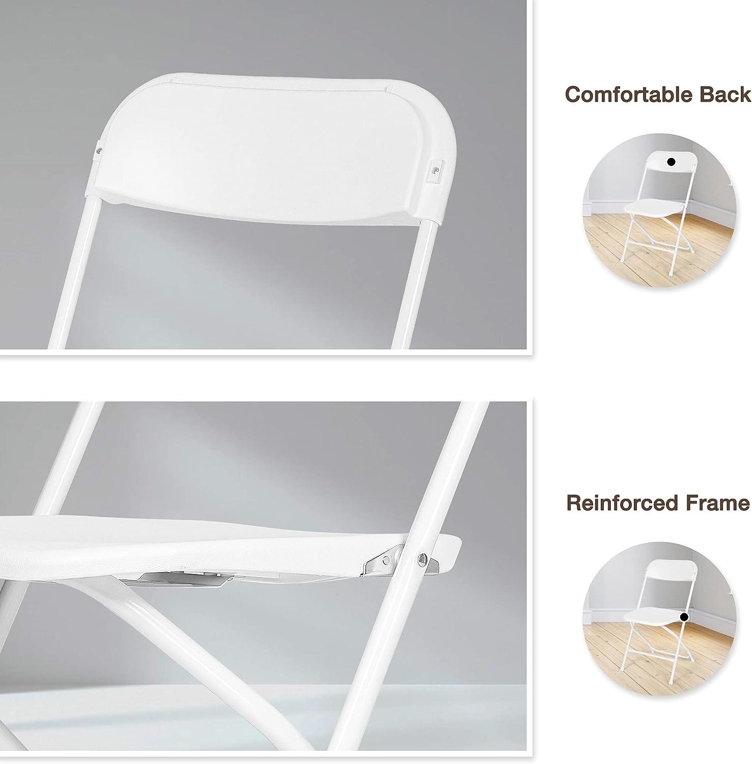 LUCKYERMORE Set of 6 Folding Chairs Plastic Outdoor Party Chairs Stackable Indoor Outdoor Chair
