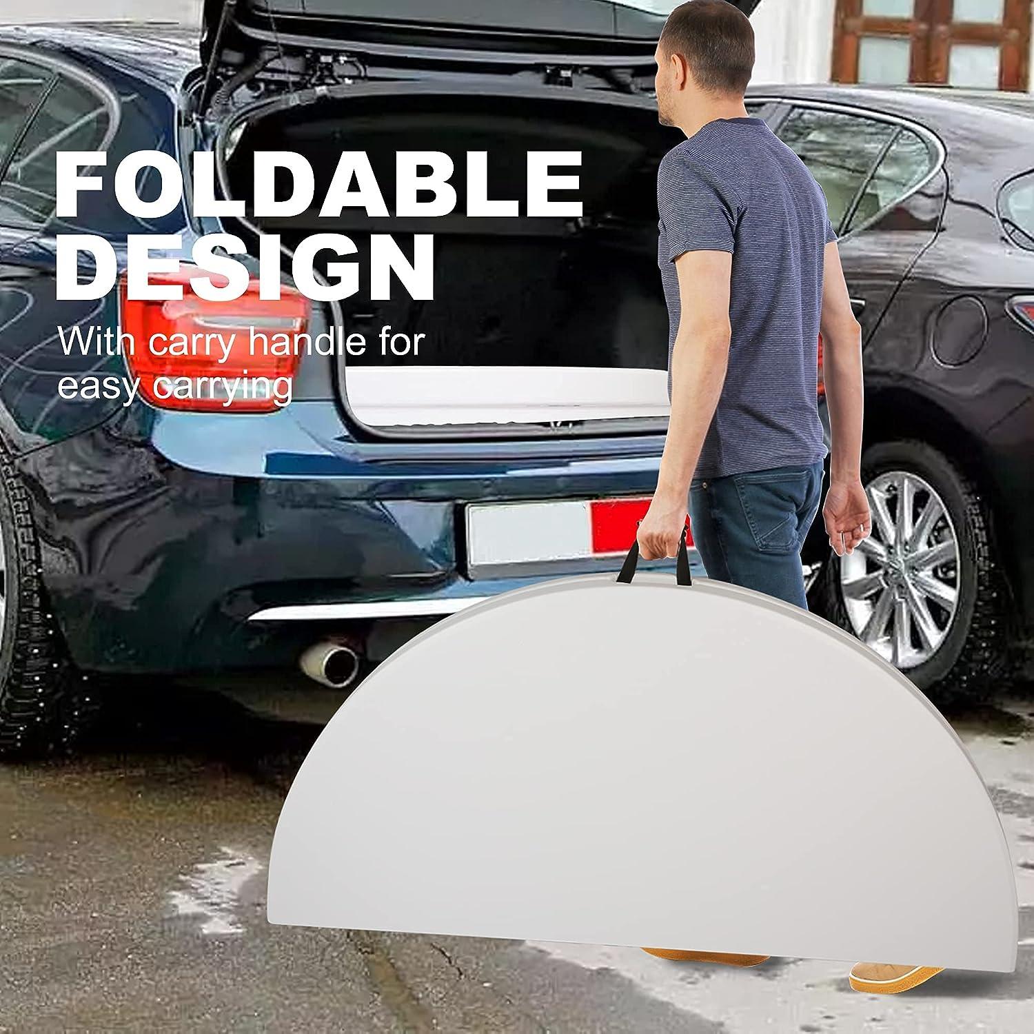 LUCKYERMORE 53” Portable Folding Round Table for 6-8 Plastic Dining Table