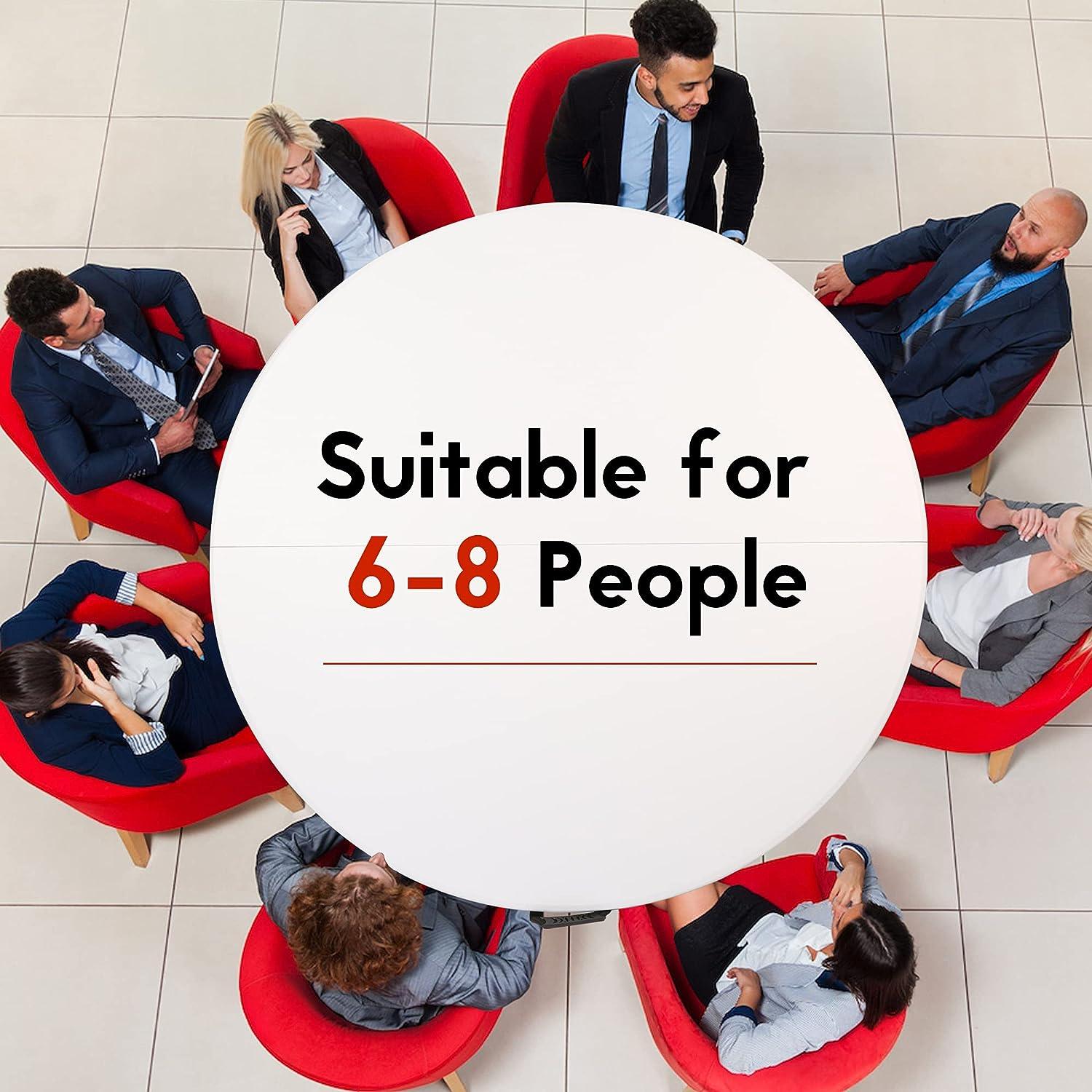 LUCKYERMORE 53” Portable Folding Round Table for 6-8 Plastic Dining Table