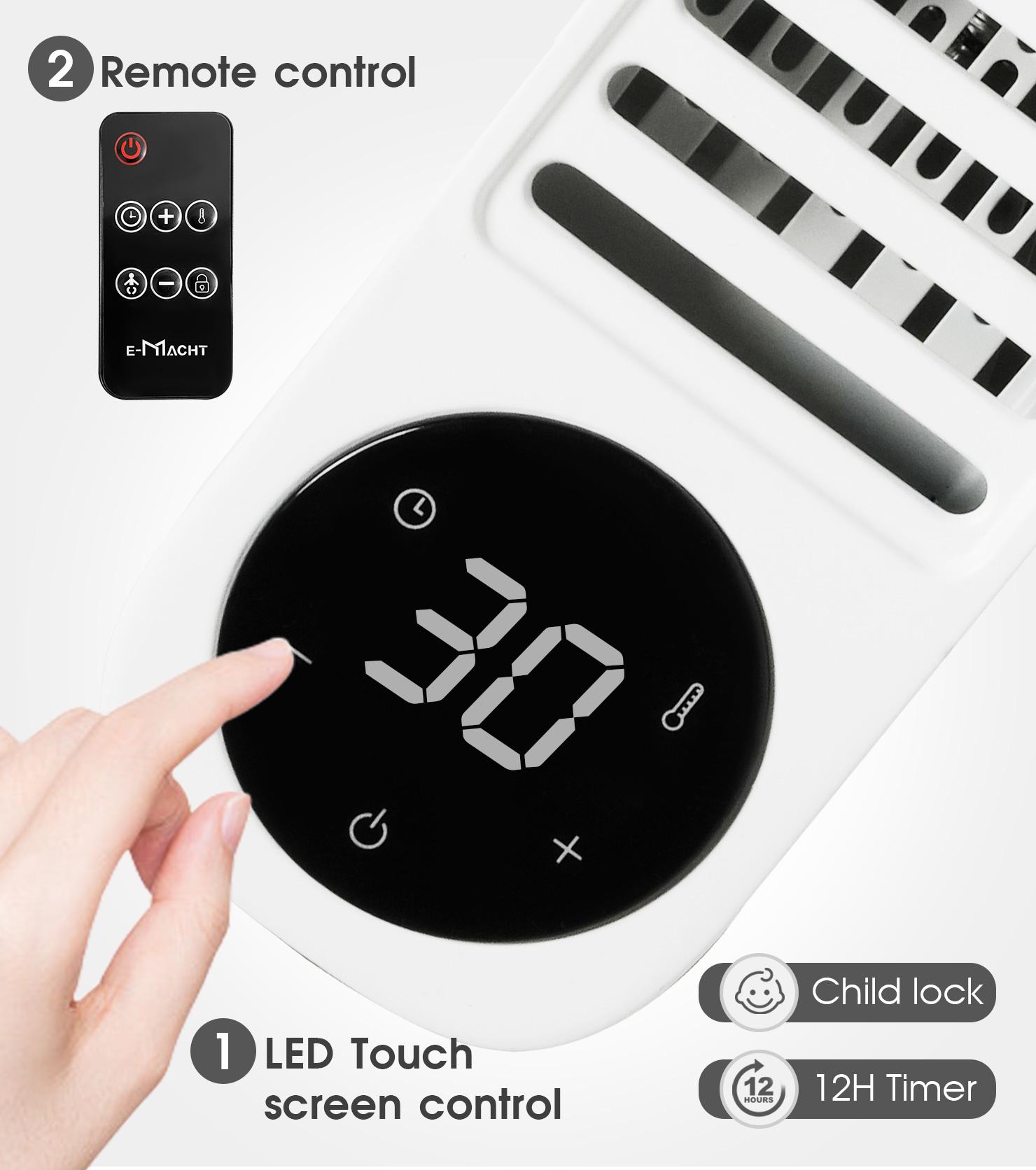 1500W Smart Radiator Large Room Space Heater with Remote Control, 0-12h Timer - Luckyermore