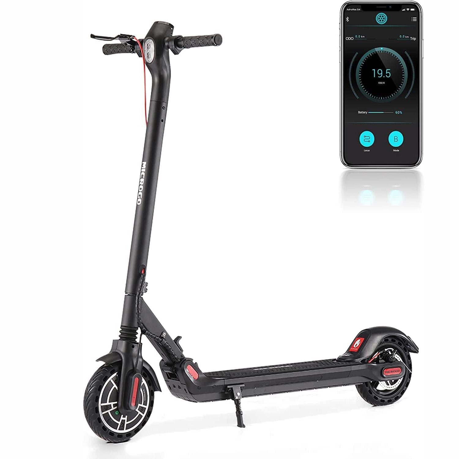 Luckyermore Foldable Electric Scooter for Adults with LED Display, Up to 19 mph, Black