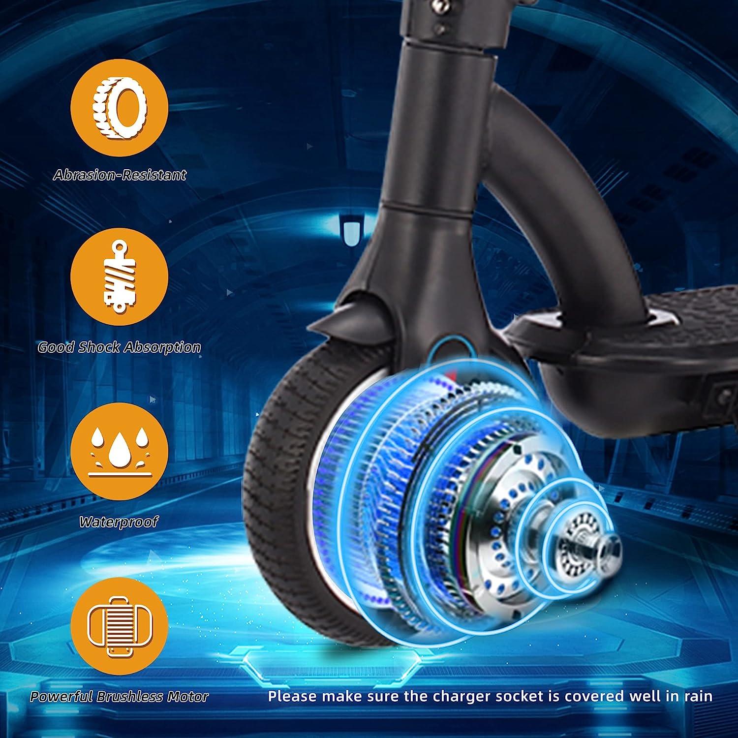 Luckyermore Two Speed Mode Commuting Electric Kick Scooter with LED Display, Black