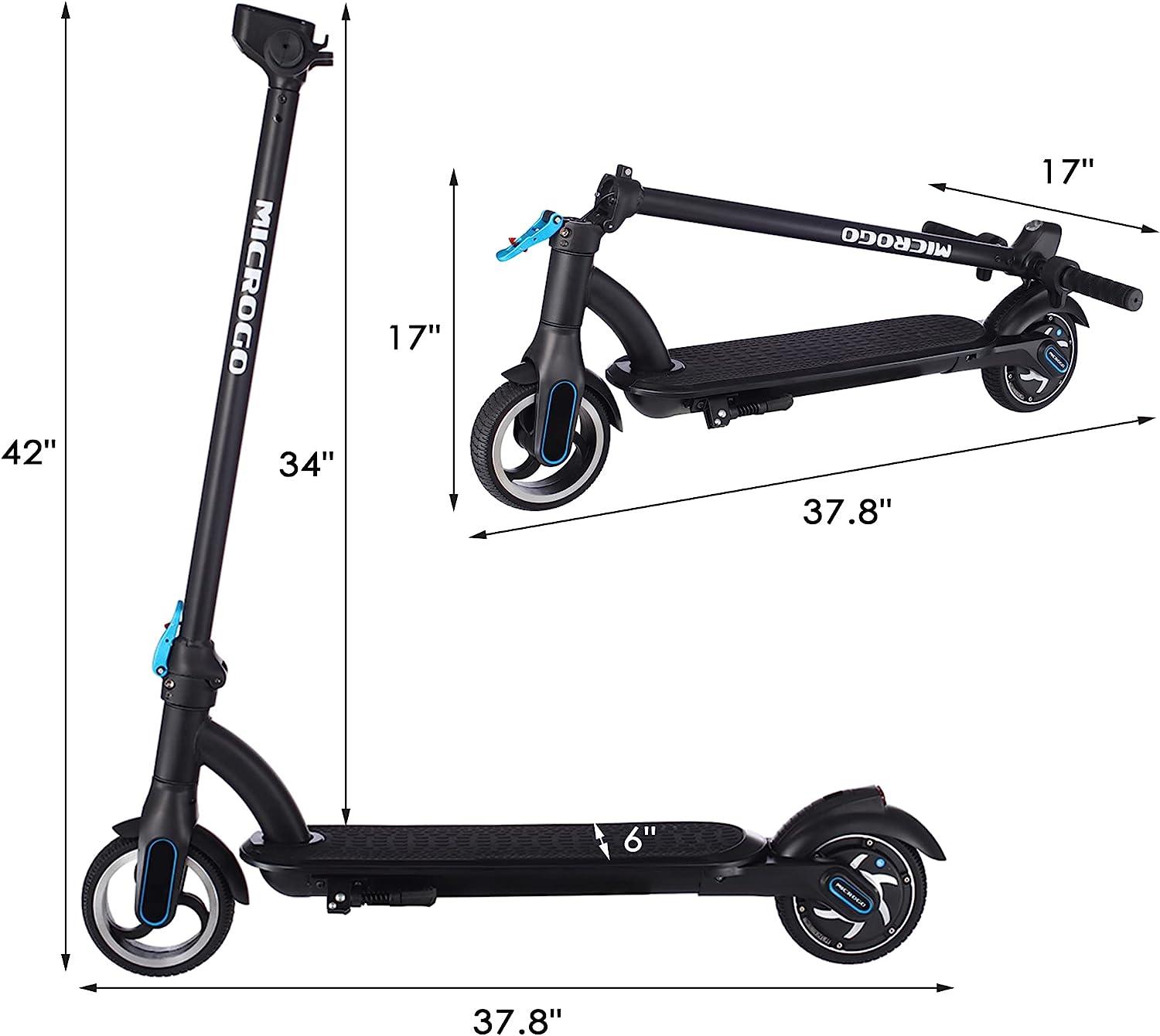 Luckyermore Two Speed Mode Commuting Electric Kick Scooter with LED Display, Black