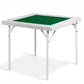 LUCKYERMORE 35.4" Folding Mahjong Table Square Poker Table with Cup Holders and Chip Trays