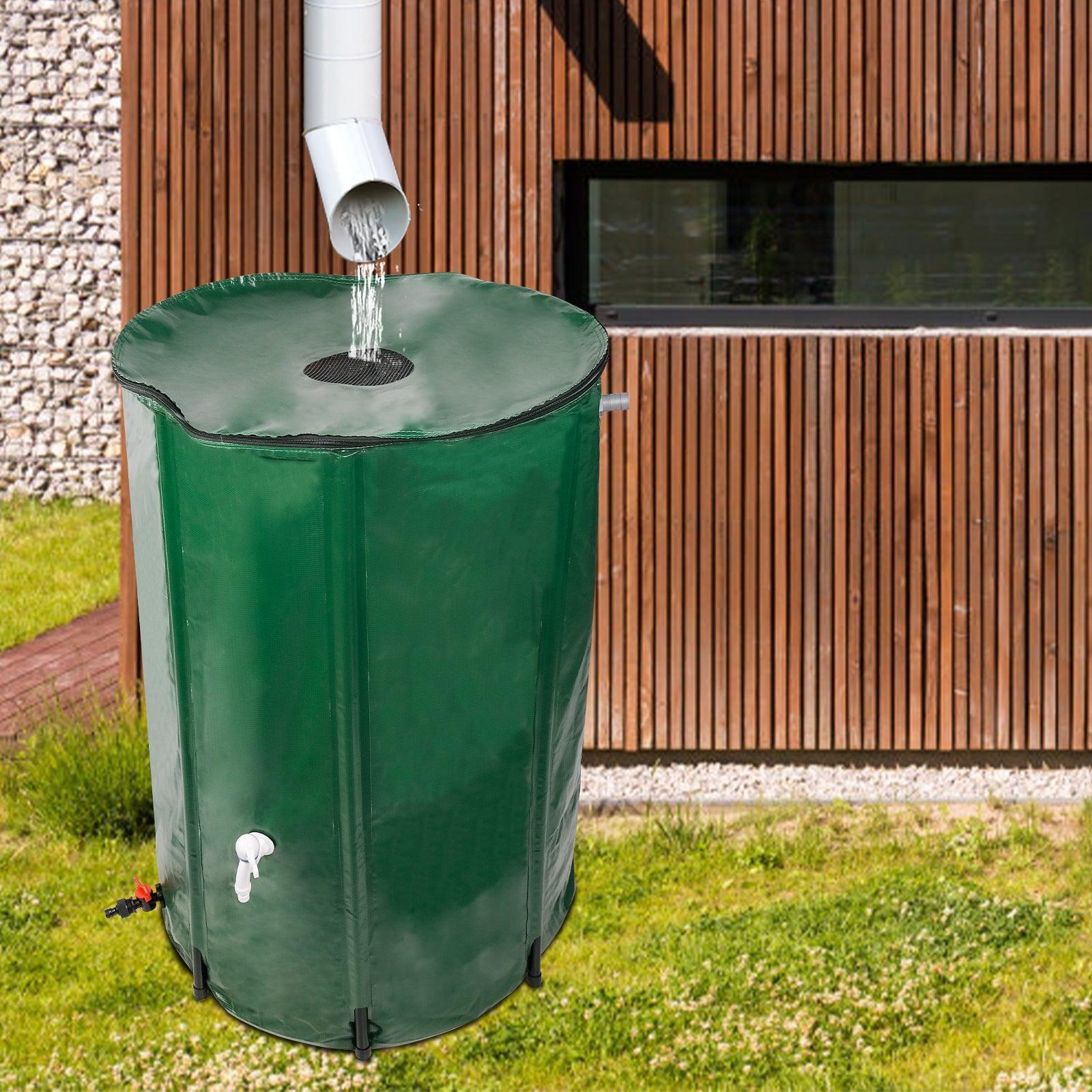 Rain Barrel Water Collector Rainwater Storage Container 100 Gallon, Green - Luckyermore