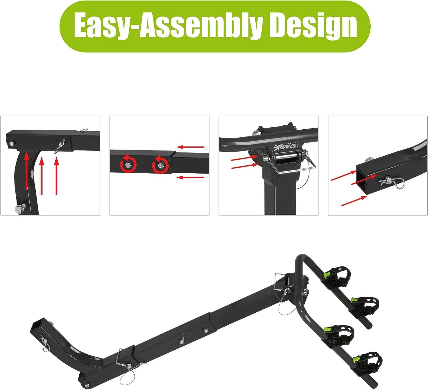 LUCKYERMORE Hitch Bike Rack for 2 Bikes Foldable Bicycle Carrier for Car SUV with 2" Hitch Receiver