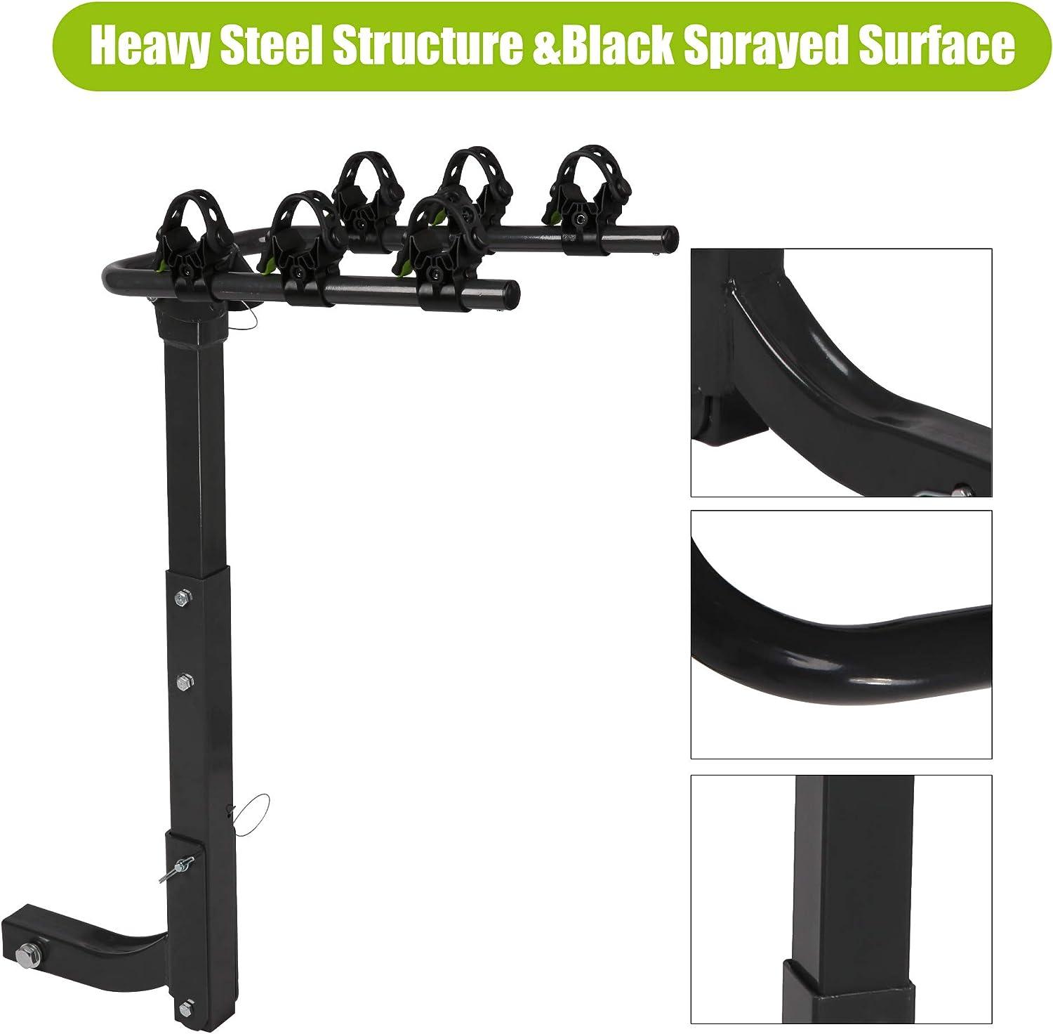 LUCKYERMORE Hitch Bike Rack for 3 Bikes Foldable Bicycle Carrier for Car with 2" Hitch Receiver