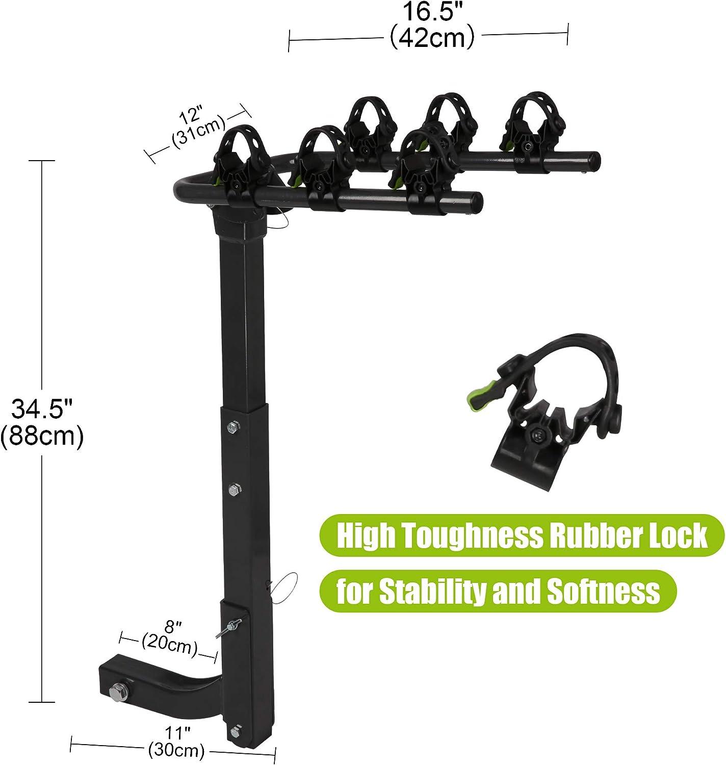 LUCKYERMORE Hitch Bike Rack for 3 Bikes Foldable Bicycle Carrier for Car with 2" Hitch Receiver