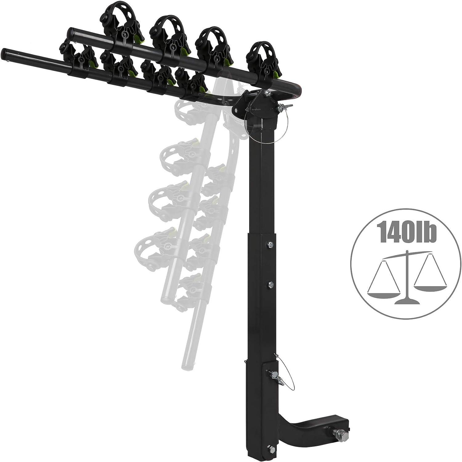 LUCKYERMORE Hitch Bike Rack for 4 Bikes Foldable Bicycle Carrier for Car with 2" Hitch Receiver